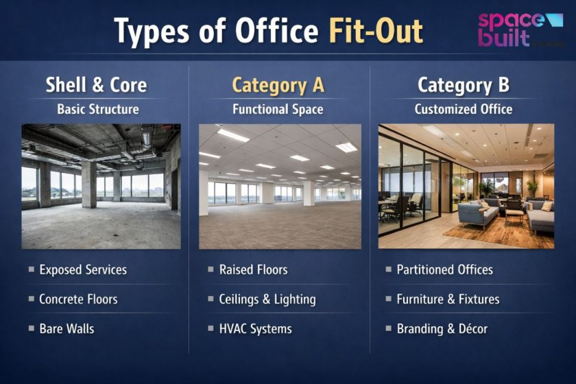 Understanding Office Fit-Out Types: Shell & Core, Cat A, Cat B