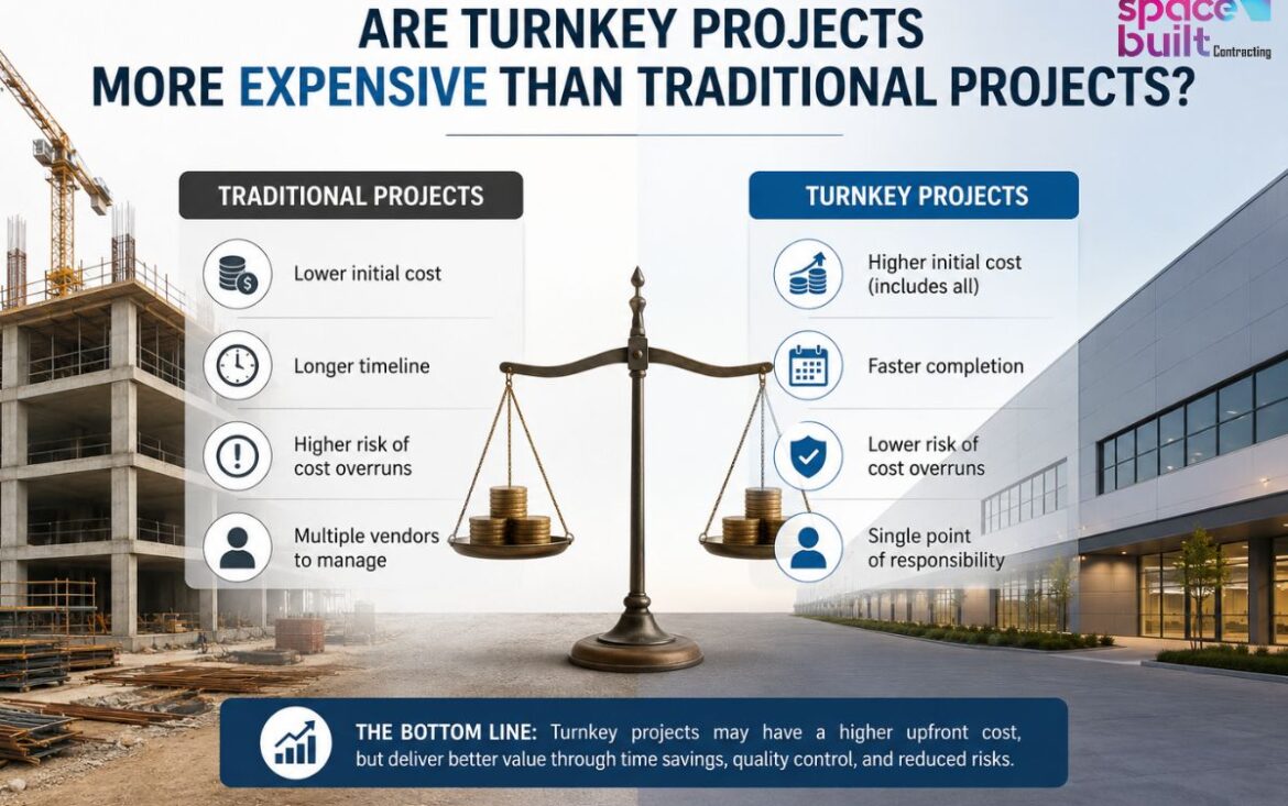Are turnkey projects more expensive than traditional projects
