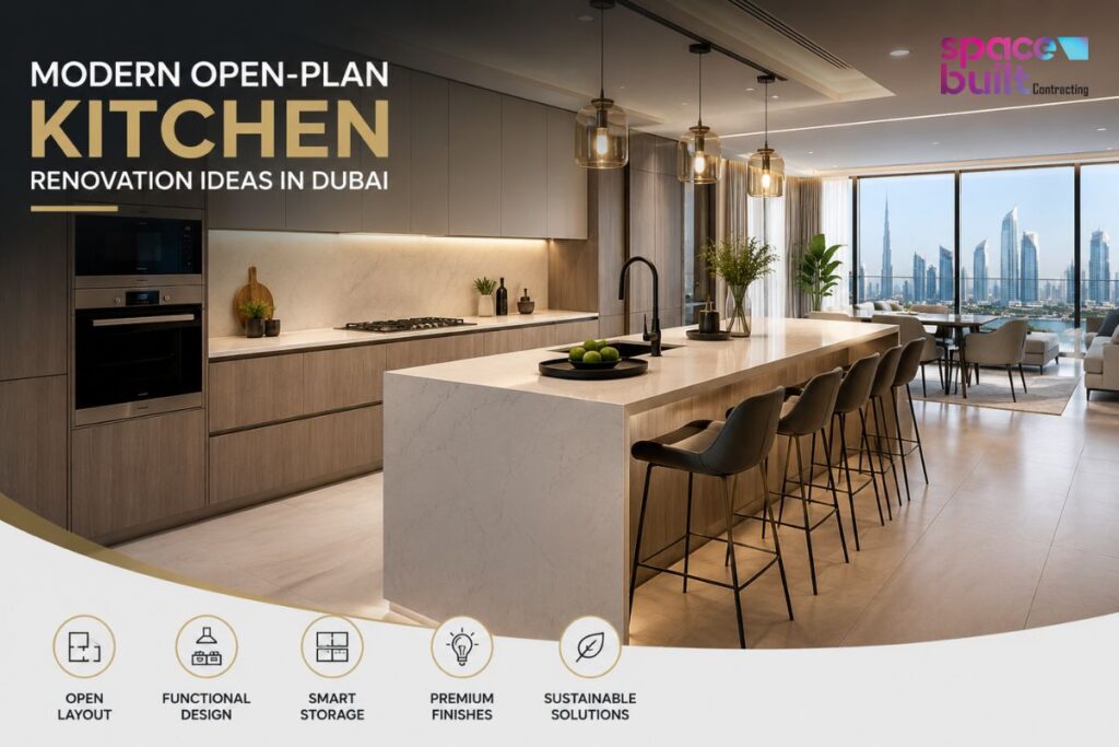 Modern Open-Plan Kitchen Renovation Ideas in Dubai