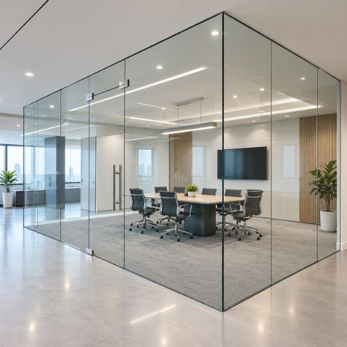 Frameless glass partitions