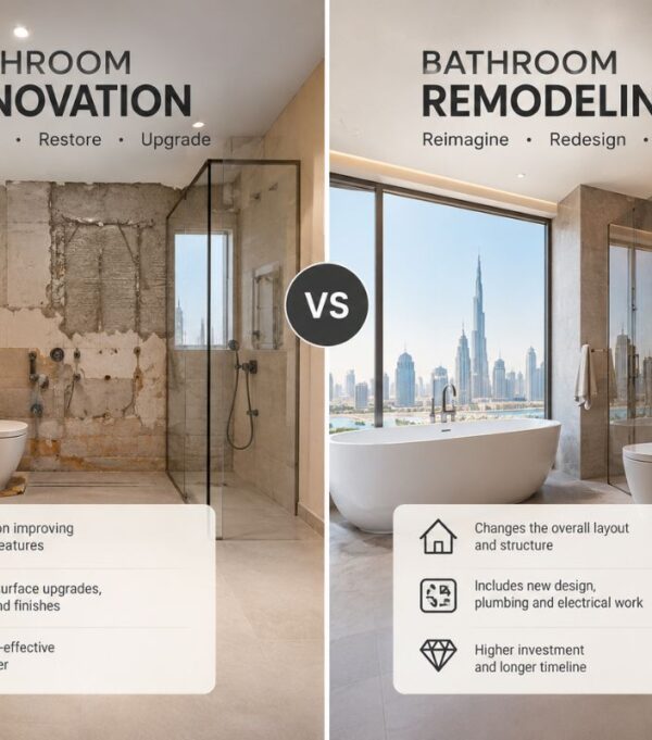 Bathroom Renovation vs Bathroom Remodeling What Is the Difference in Dubai